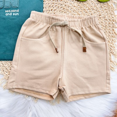 Conj. Camiseta Sun Fun e Bermuda em Moletinho - Verde e Areia